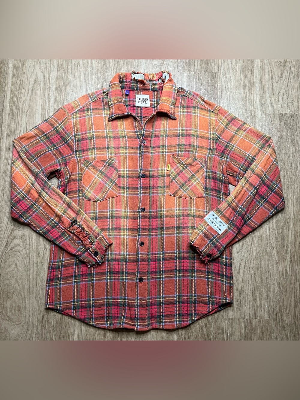 Gallery Dept. Marley Flannel Long-Sleeve Shirt Distressed Sz M